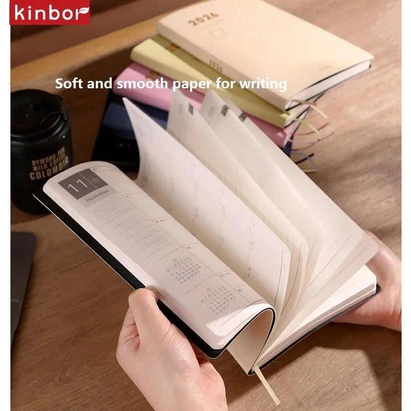 

Kinbor 2026 Planner Notebook A5 Weekly Plan Time Management Diary Schedule Book Kawaii Self Discipline Check Efficiency Manual