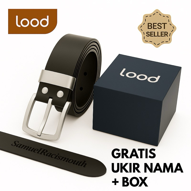 IKAT PINGGANG PRIA BAHAN KULIT ASLI - SABUK KULIT PRIA - GRATIS UKIR NAMA