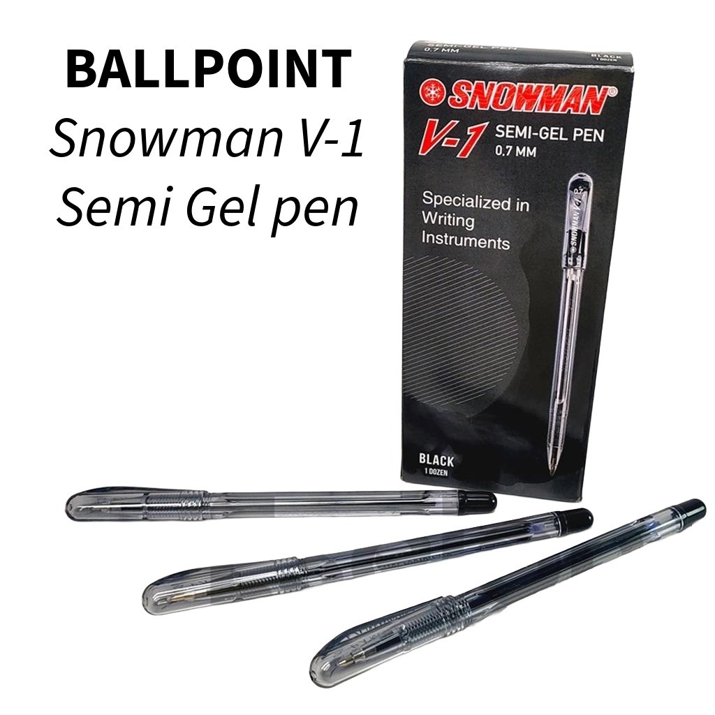 

❤️️12pc Pulpen Snowman V1 Semi Gel Pen Hitam 0.7mm❤️️