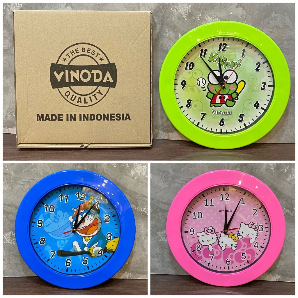 (Toserba 777)  JAM DINDING VINODA KARAKTER / Jam Dinding Tempel Rumah Ruangan Bulat Motif Karakter K