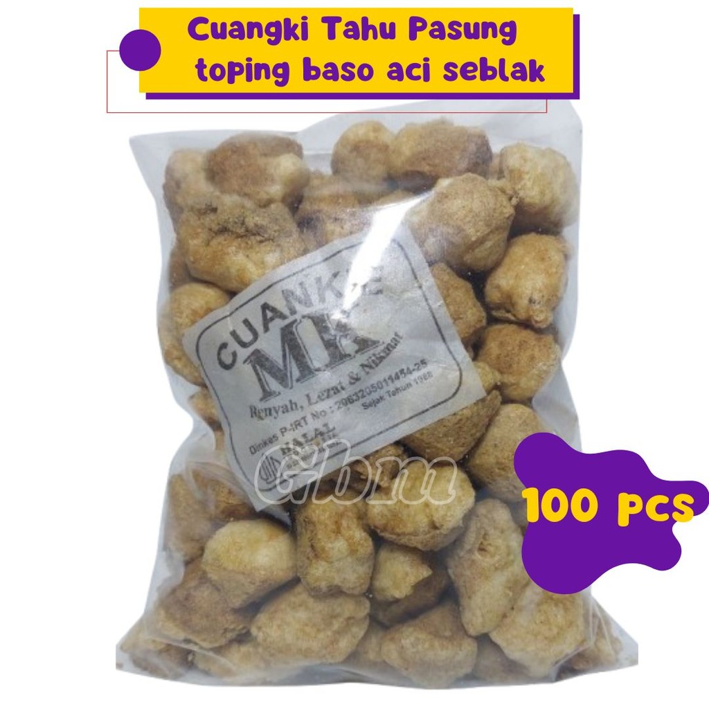 

Cuangki Tahu Pasung isi 100 buah toping baso aci seblak