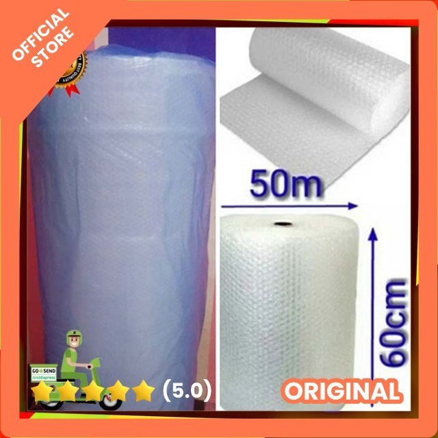 

Bubble wrap Upack 60cmX50m plastik bubblewrap potongan Bening - hitam