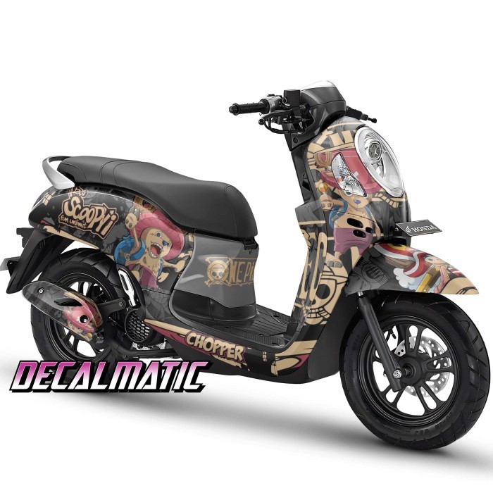 [Decal Anime] Stiker Full Body + Decal Dashboard Honda Scoopy One Piece Chopper