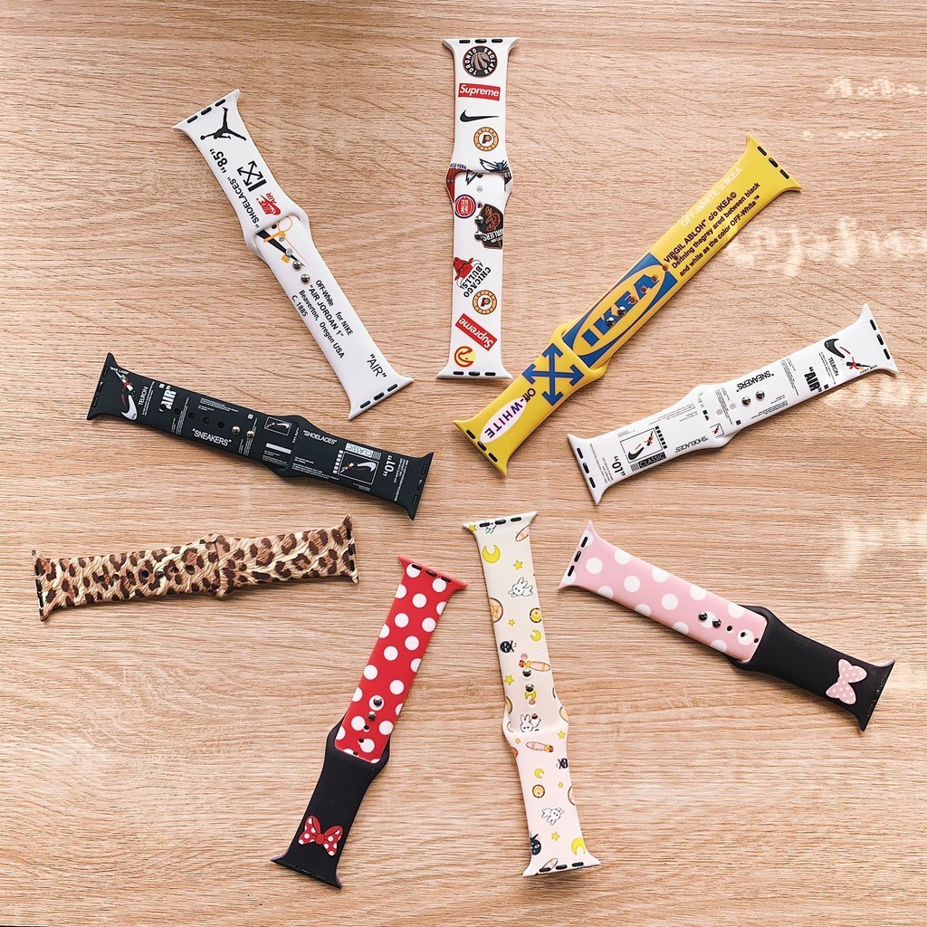 Strap Apple Watch Iwatch Smartwatch Silicon Rubber ULTRA SE 9 8 7 6 5 4 3 2 1 Micke Mouse Nike Air J