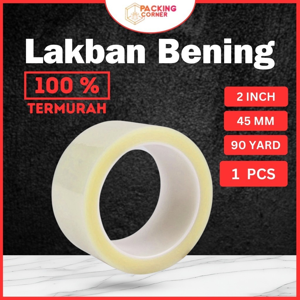 

Lakban Solatip Isolasi OPP Bening 2 Inch 45mm x 90 Yard 45micron MURAH