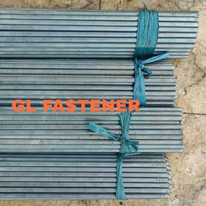 Long Drat M8 Galvanis / As Drat / Putih M8 x 1000 mm / 1 Meter