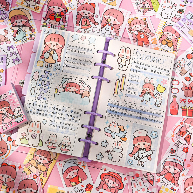 

ACEH.UMI 130915 Stiker Buku Momo Mini 24 Lembar Sticker Note Book Washi Karakter Lucu Diary DIY Jurnal Planner Dekorasi Scrapbooking Alat Tulis Sekolah