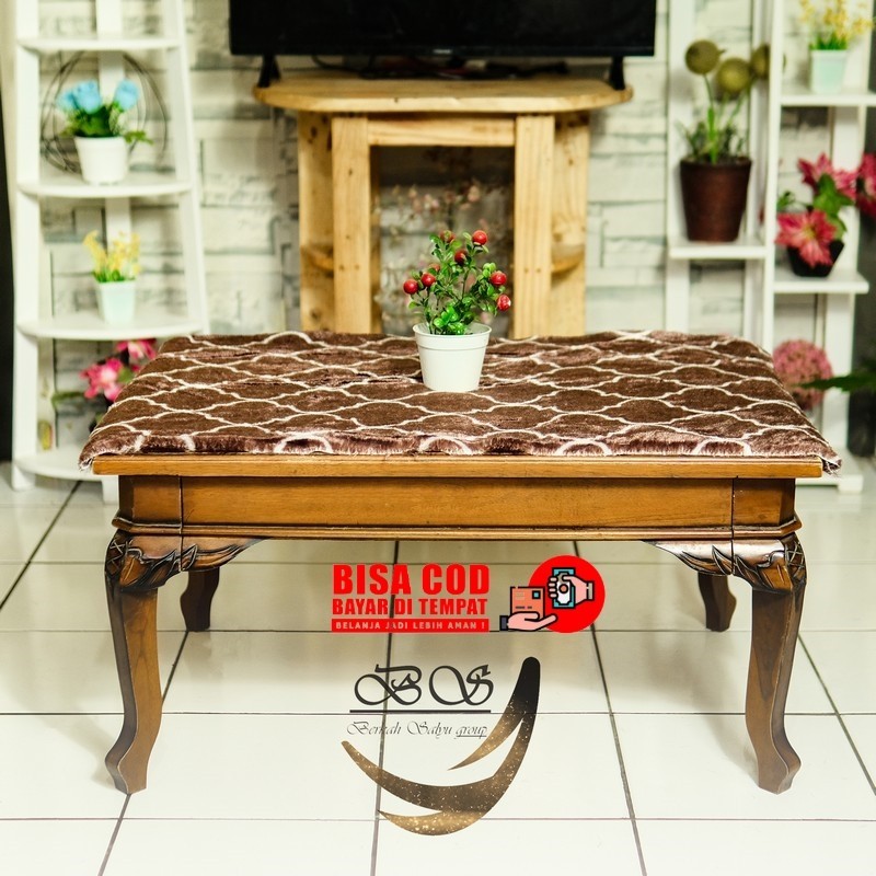 TAPLAK MEJA BULU RASFUR MOTIF PREMIUM / KAIN BULU RASFUR RAFSUR | Taplak meja motif