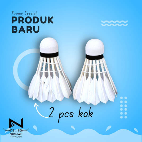 Shuttlecock Kok Bulutangkis Badminton 2 PC ( BIJI ) ECERAN KOK RAKET BADMINTON