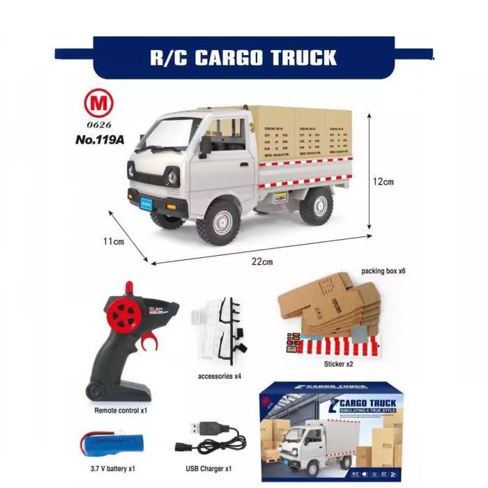 Mainan Anak Mobil Truck Remote Control Truk RC Car Anak Pickup Box Carry Pick up Kid Toys