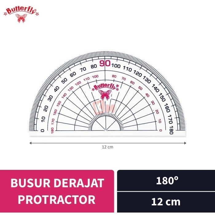 

Penggaris Busur Derajat 180 Derajat 12 cm Butterfly