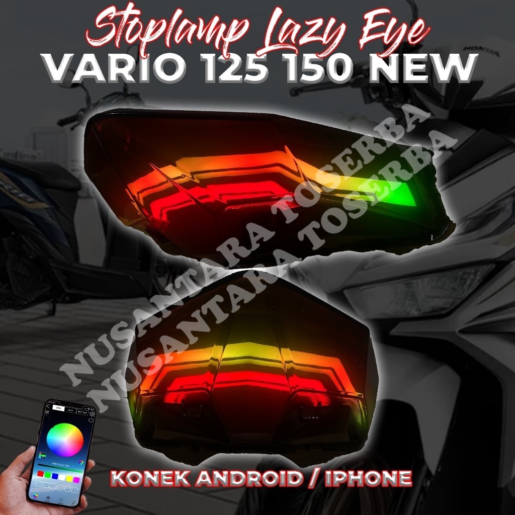 LAMPU STOPLAMP LAZY EYE RGB UNTUK MOTOR VARIO 125 150 LAMPU REM BELAKANG LAMPU VARIASI VARIO 125 150