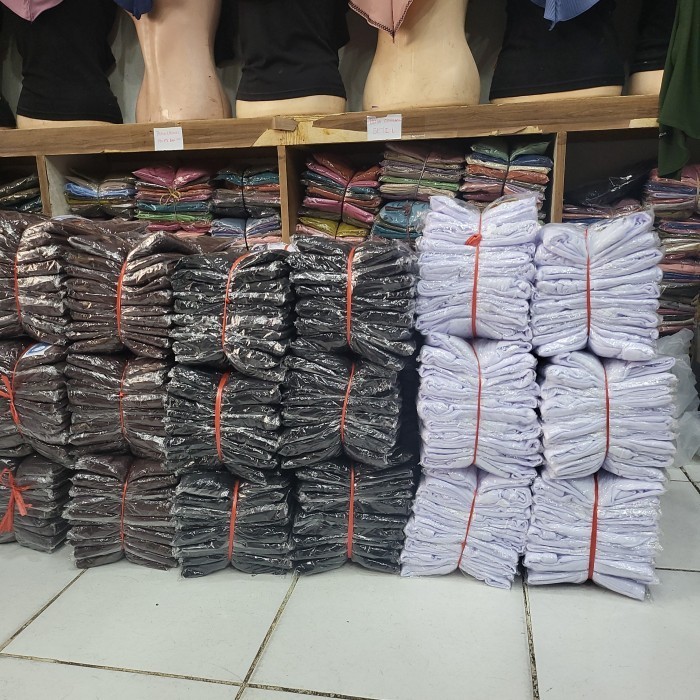 kerudung hijab bergo sekolah ukuran L - biru dongker