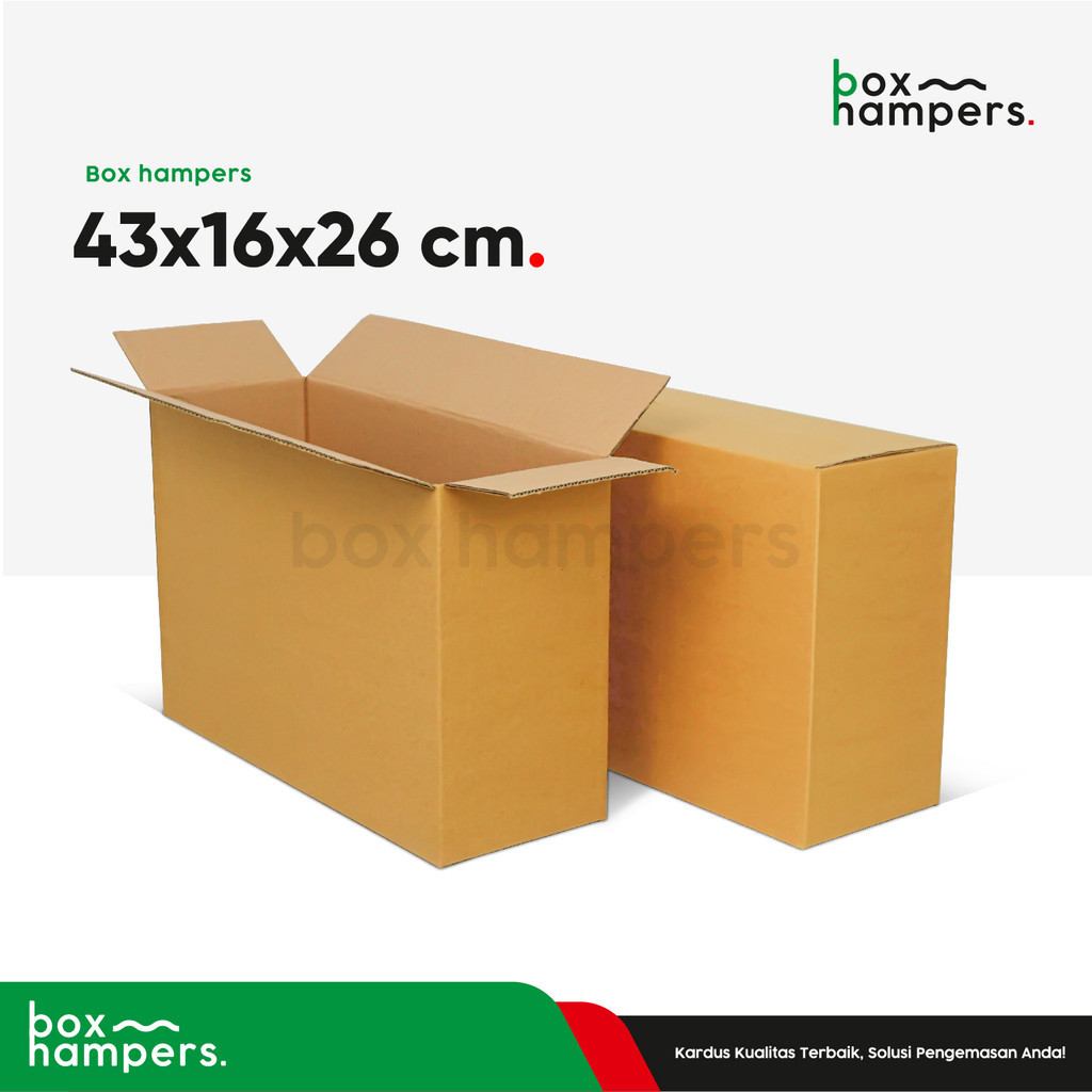 

BOX 43X16X26 cm. (OKI) BoxNormal/Amdk/Kotak/Packing/Kardus/A1/tinggi 26