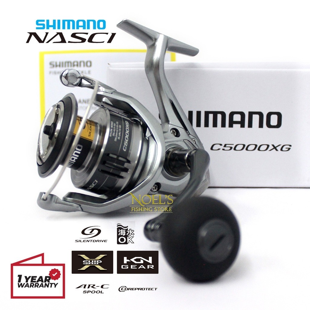 Reel Shimano NASCI FC [2021] Power Handle 500 UL 1000 2500 3000 4000 5000 Spinning Resmi