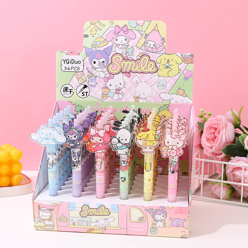 

( OTH1004 ) ( DIJUAL SATUAN ) Alat tulis pulpen bolpen ballpoint warna hitam - sanrio kuromi cinnamoroll melody pomppompurin pochacco hello kitty - pink merah muda green hijau yellow kuning blue biru purple ungu
