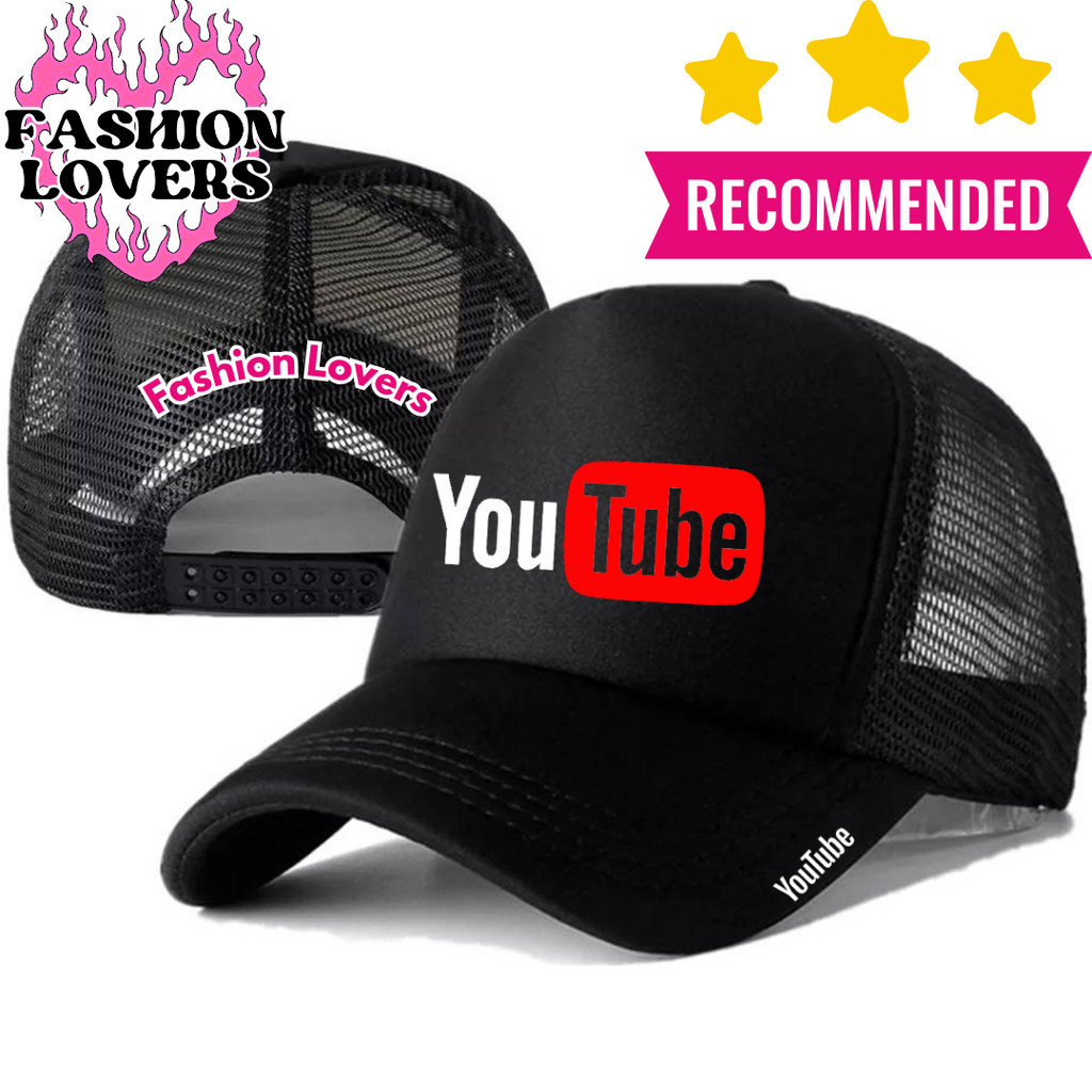 Fashion Loverz Topi Trucker YOUTUBE - Topi Distro YOUTUBE Logo - Topi YOUTUBE Premium - Topi Pria De