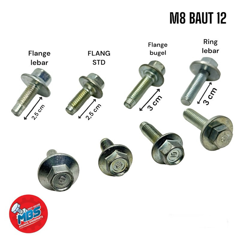 

Grosir BAUT 12 ORI FLANGE TOPI M8x25 M8x30 BAUD 12 PANJANG 2,5cm 3 cm ORI