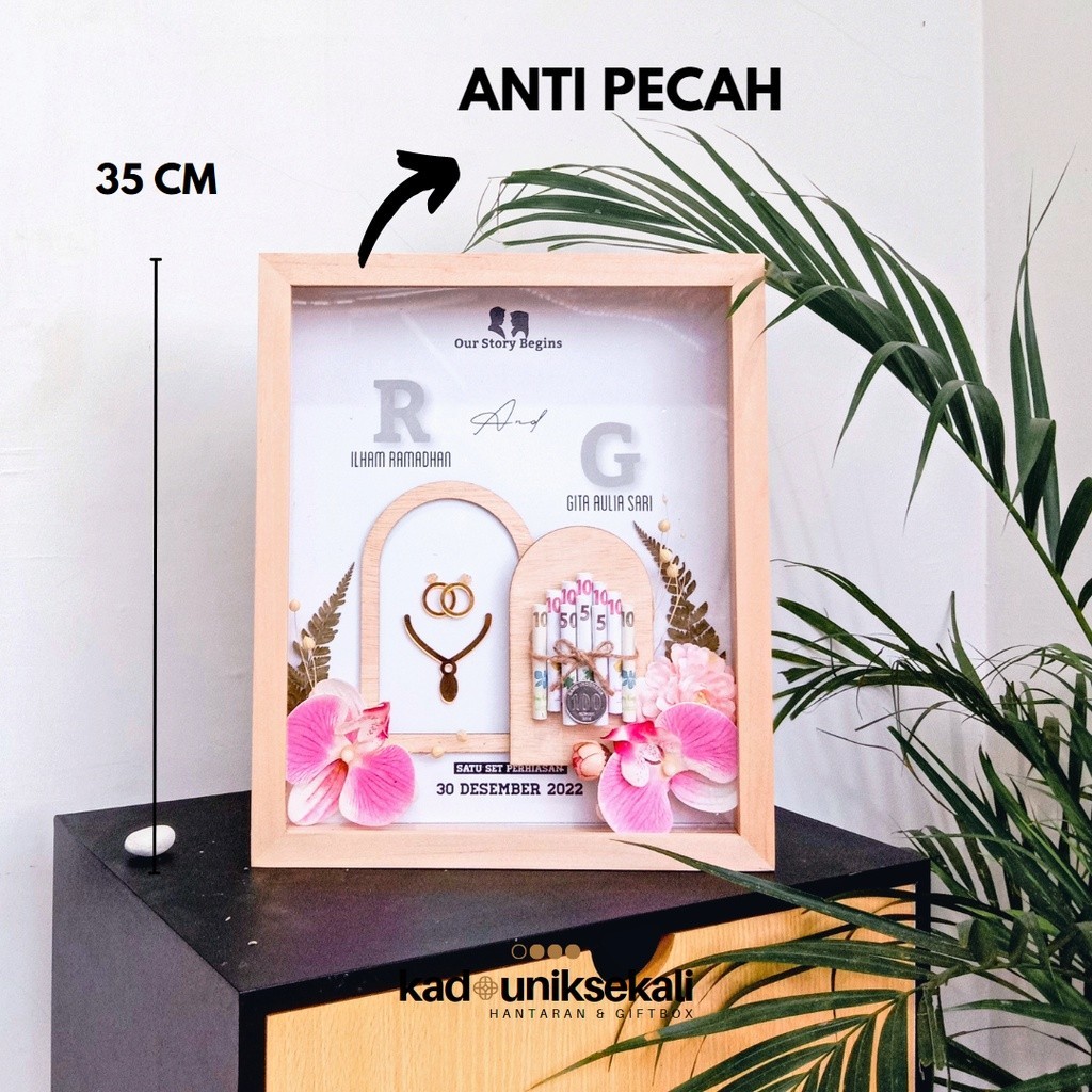 PROSES 24JAM Custom Simbolis Mahar Pernikahan 35x30cm / Mahar Rustic Minimalis