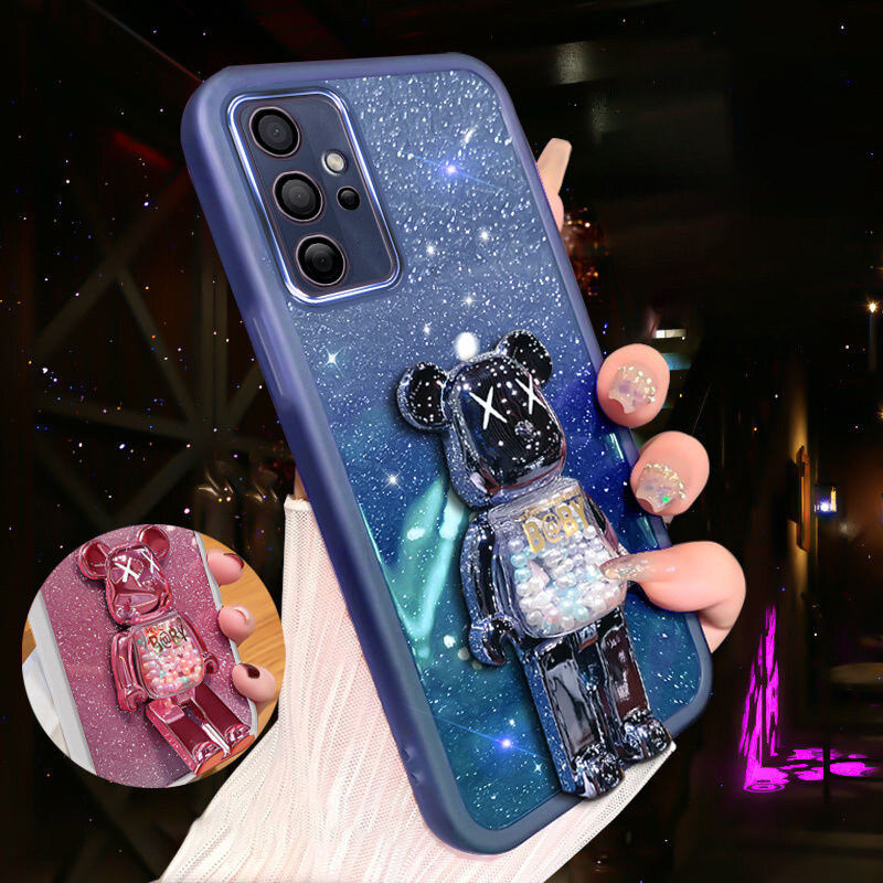 For Samsung Galaxy A72 A52s A52 A32 4G 5G S25 Plus Ultra Phone Casing 3D particle quicksand violent 