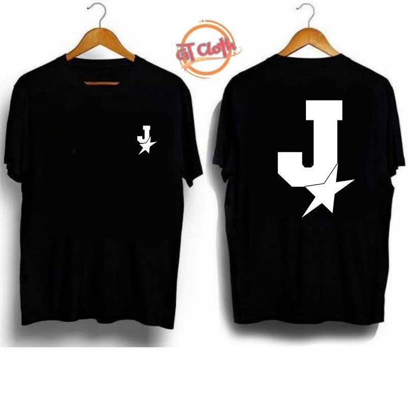 T-SHIRT KAOS DISTRO INISIAL HURUF J LOGO STAR