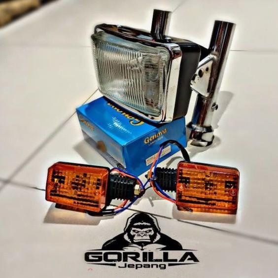 paket lampu Honda win set breket dan sen win aksesoris motor tua japstle custom