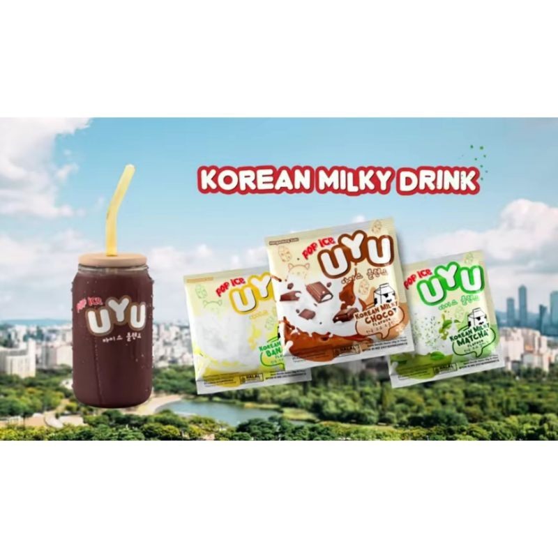 

POP ICE UYU korean uyu coklat cokelat uyu matcha uyu banana