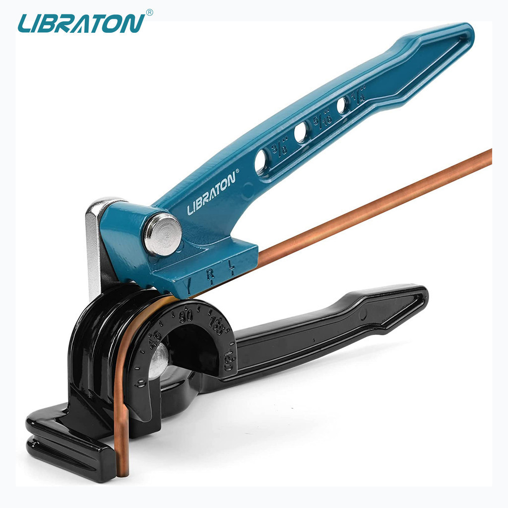 Libraton Copper Tube Bender, Tubing Bender 180°, Tube Bender 1/4", 5/16", 3/8", 3in1 Copper Pipe Ben