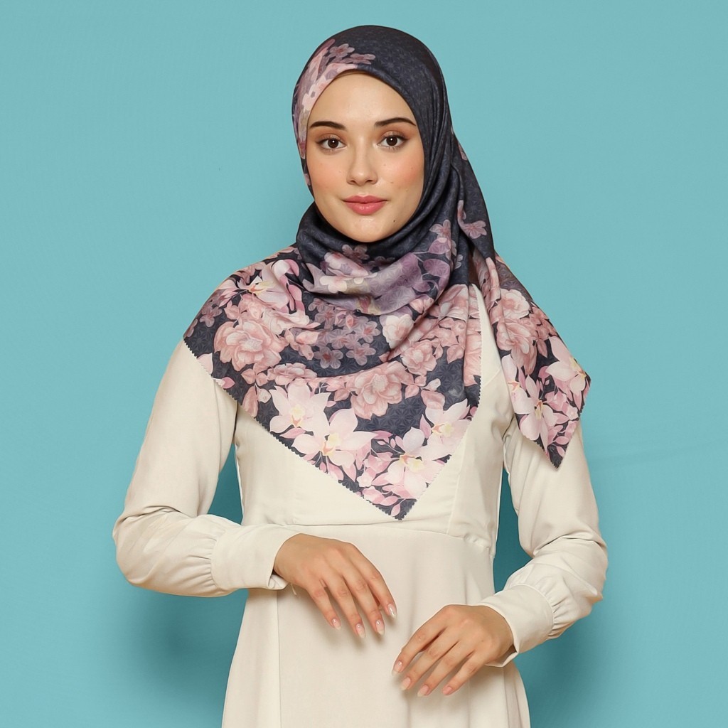 Hijab Segiempat Naraya Series Scarf Voal Motif Premium Kerudung Square