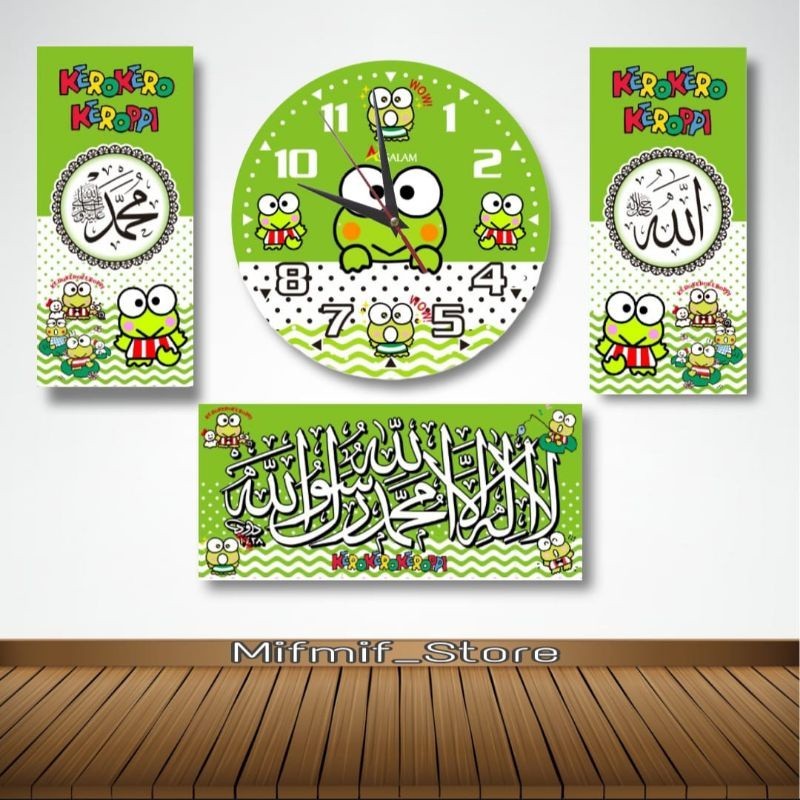 Jam Dinding Aesthetic Unik Kaligrafi Karakter - Jam Dinding Kaligrafi 1 Set Kaligrafi Murah