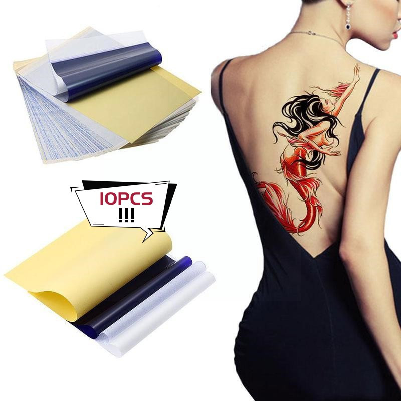 Paket 10 Lembar Kertas Tato/Kertas Karbon Tatto/Kertas Transfer Tatto / Carbon Thermal  Cocok untuk 