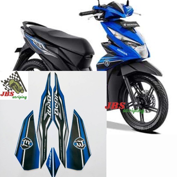 Striping honda beat fi esp 2018 2019 biru hitam stiker lis motor beat berkualitas