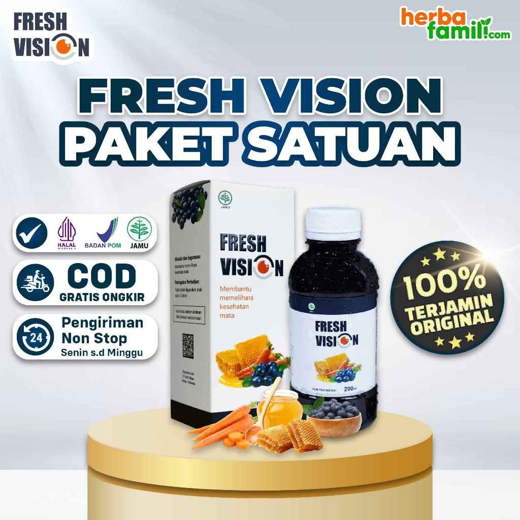 Fresh Vision Vitamin Obat Mata Original Atasi Mata Minus Katarak Glukoma Buram Isi 200 ml