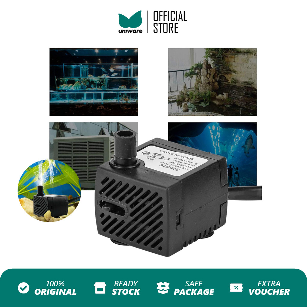 

UNIWARE Pompa Air Aquarium Akuarium Internal Bebas Power Hidroponik Aquascape Submersible Ultra
