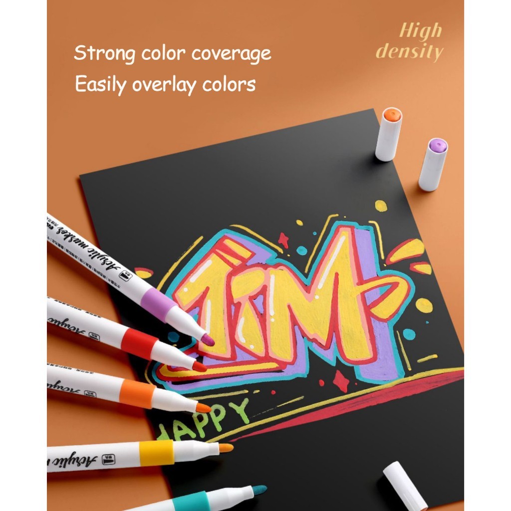 

D3W! 60/80 Colors Pen Akrilik Marker Warna Cepat Kering Tahan Air / Spidol Acrylic Painter /