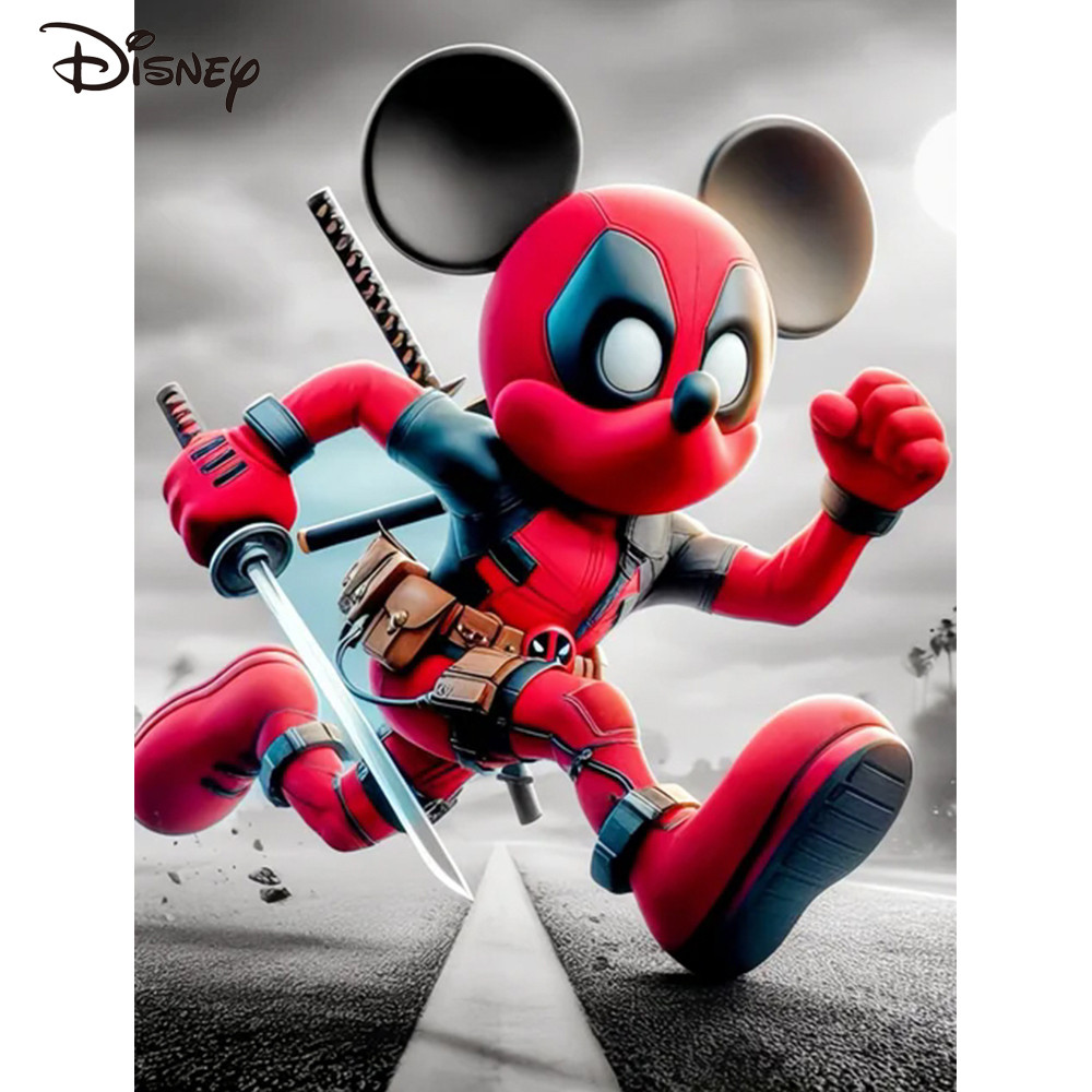 

Disney DIY Coloring By Numbers Mickey Mouse On Canvas Oil Painting Animal DIY Painting By Number Cartoon Wall Art