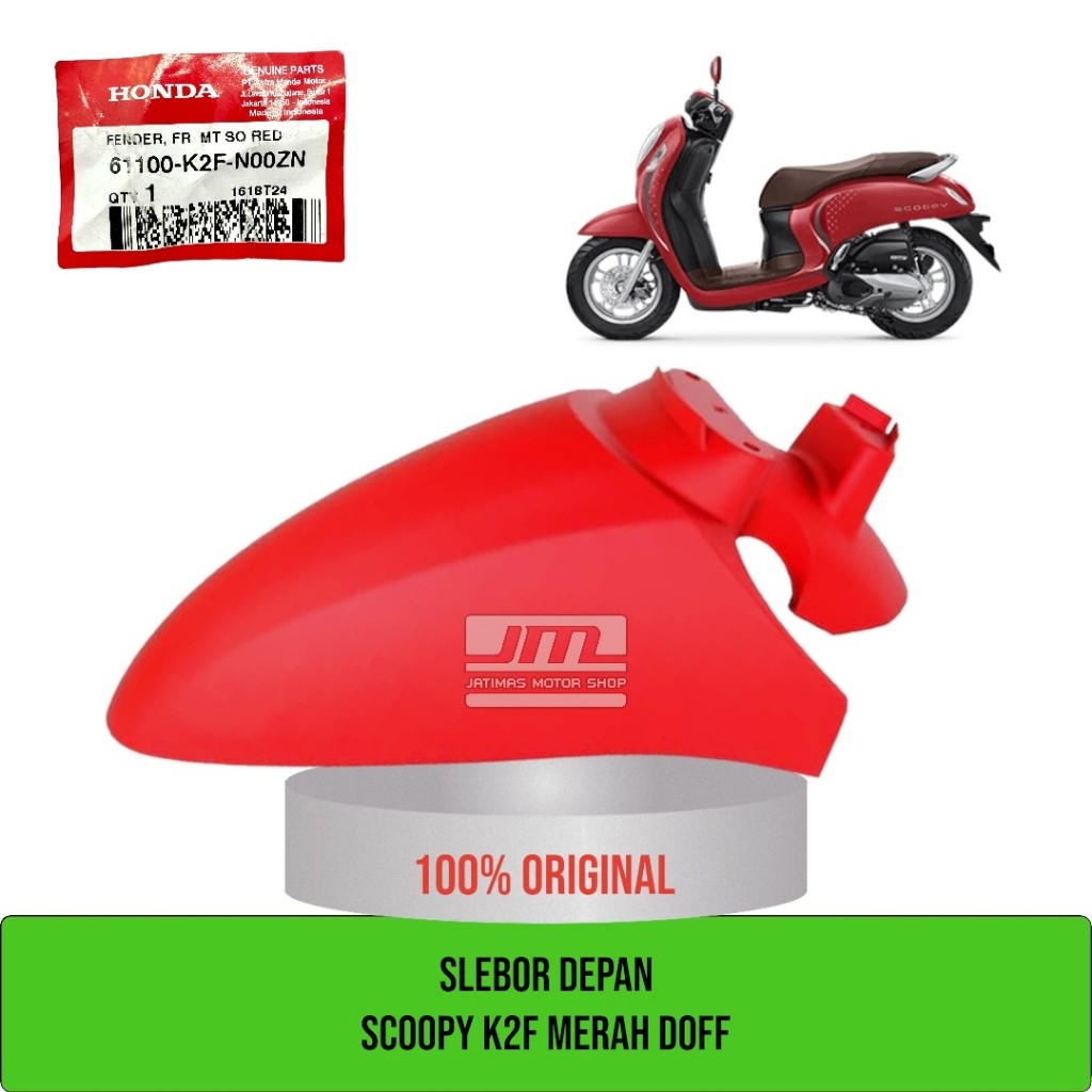Slebor depan scoopy K2F merah doff 61100-K2F-N00ZN