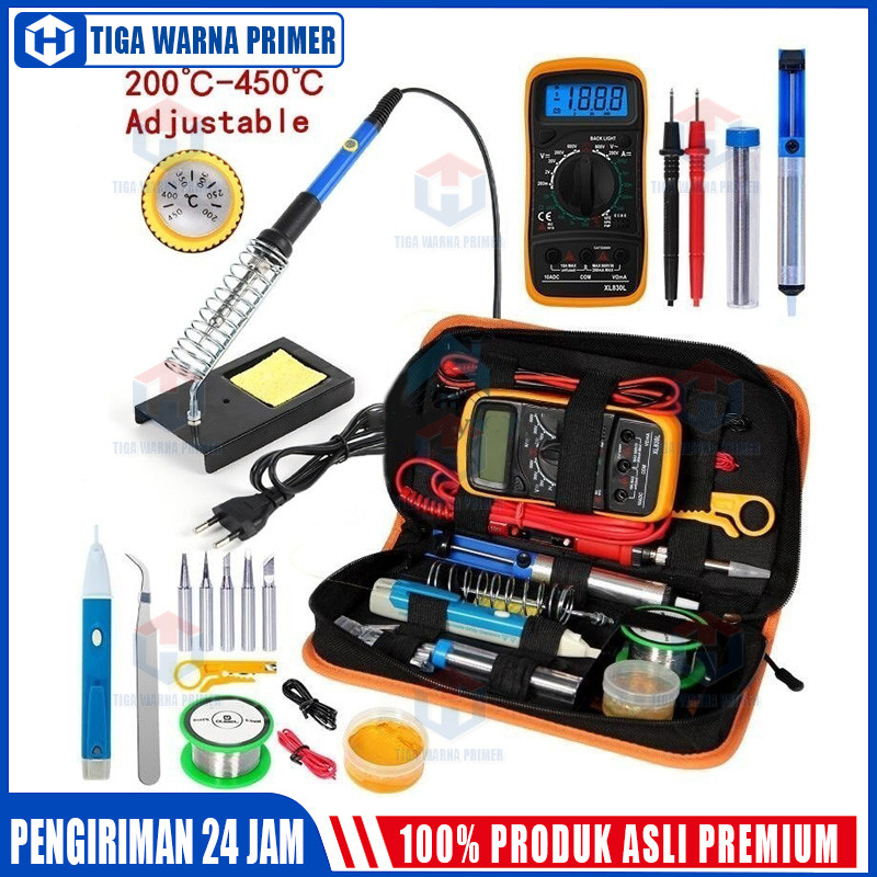 Paket Solder Listrik Lengkap Set Solder Listrik Lengkap dengan Multimeter Iron Tool Kit 220V 60W/Sol