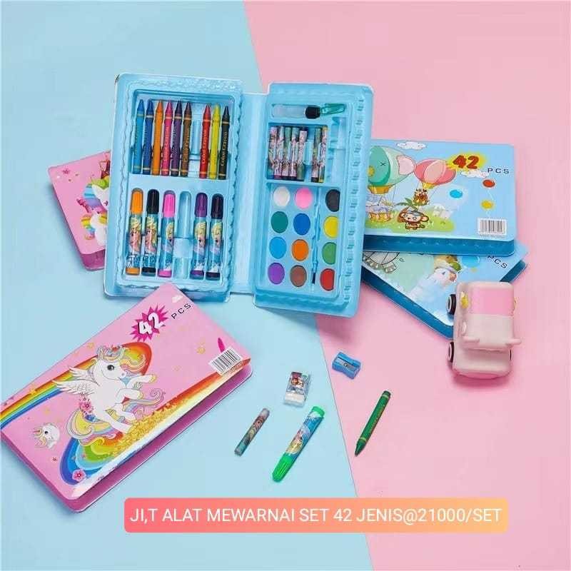 

ALAT MEWARNAI SET 42 PCS / ART SET / CRAYON SET