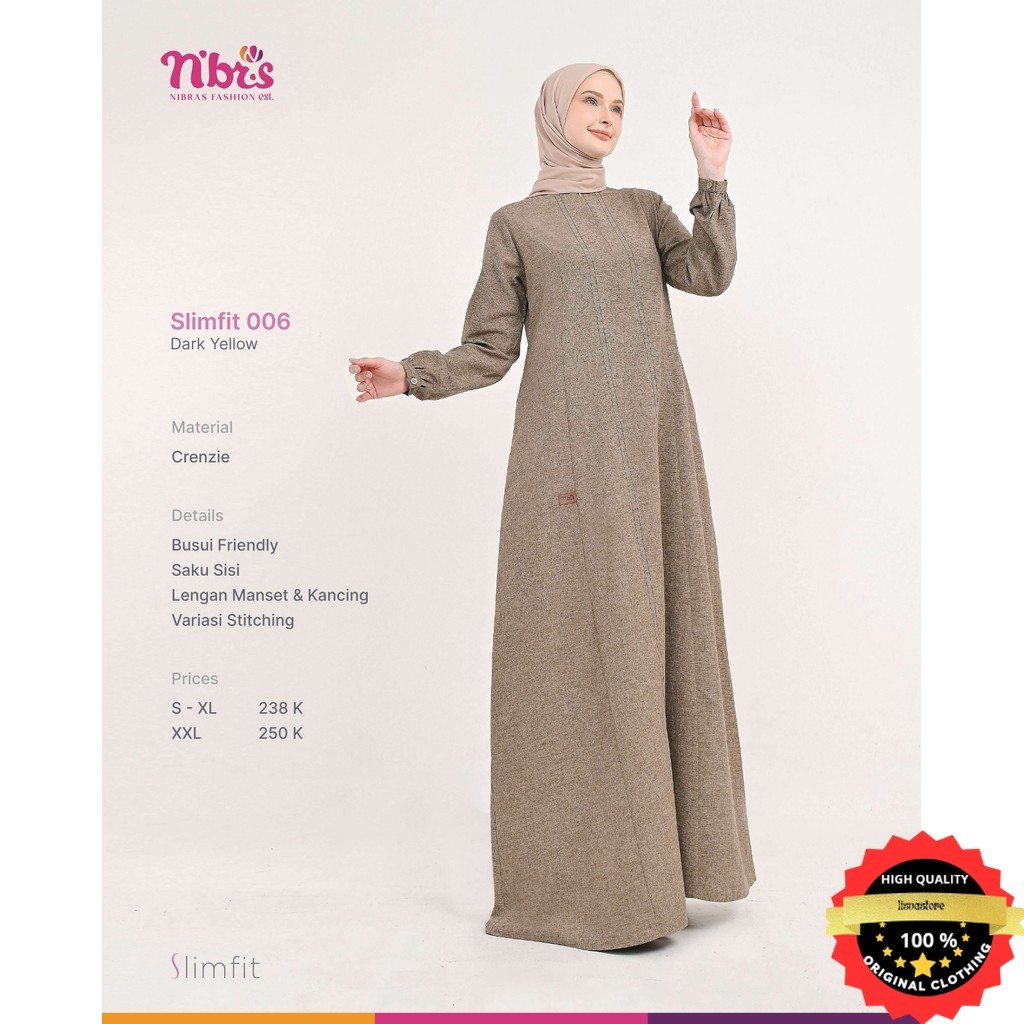 Nibras Gamis Wanita Terbaru 2024 Slim Fit 006