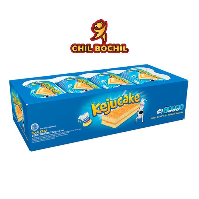 

KEJU CAKE 192 GRAM ( ISI 12PCS X 16 GRAM ) - BOLU KEJU CAKE - CHIL BOCHIL