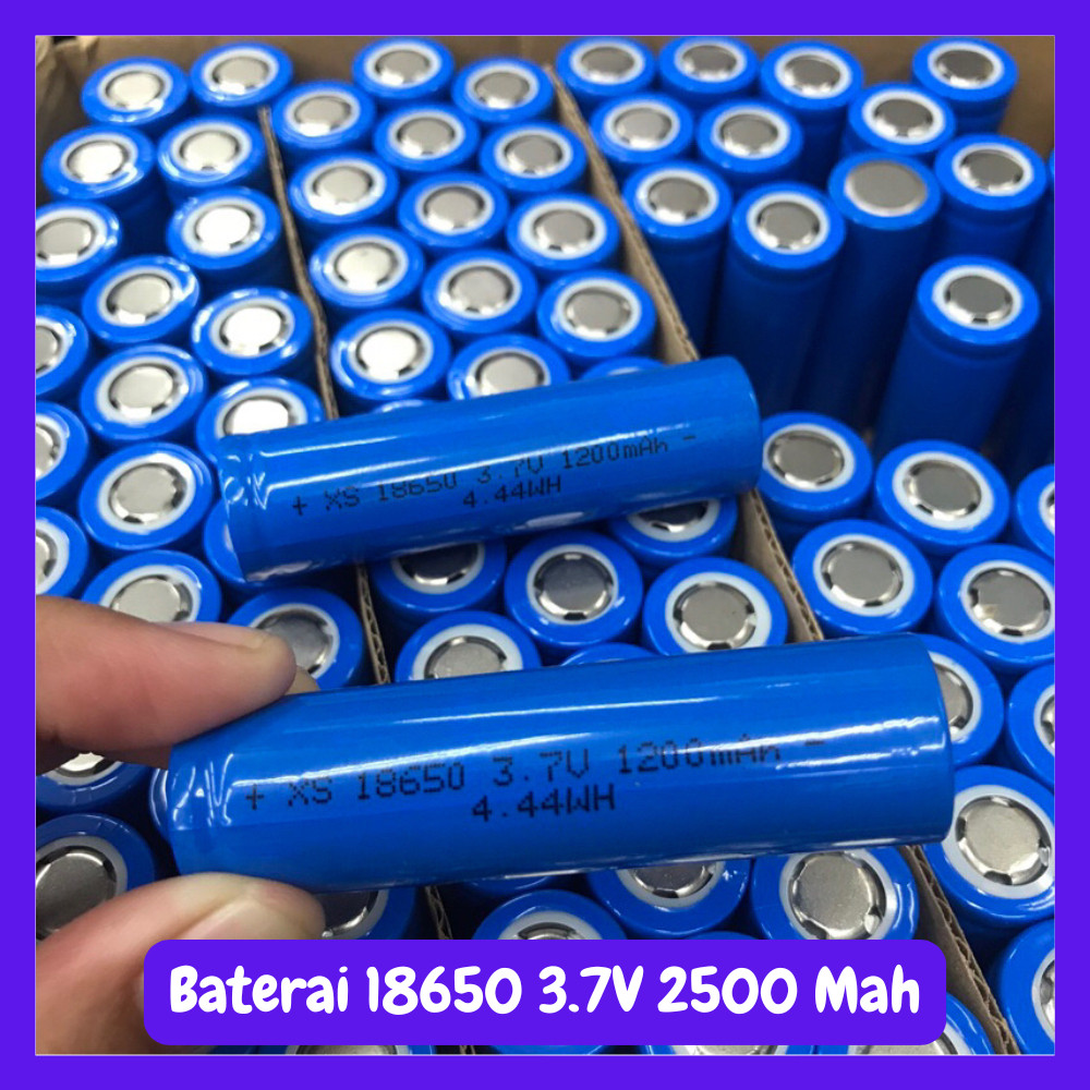 Baterai Recharge 18650 / 1200Mah Senter / Laser / Kipas / Baterai Biru / BATERAI CAS