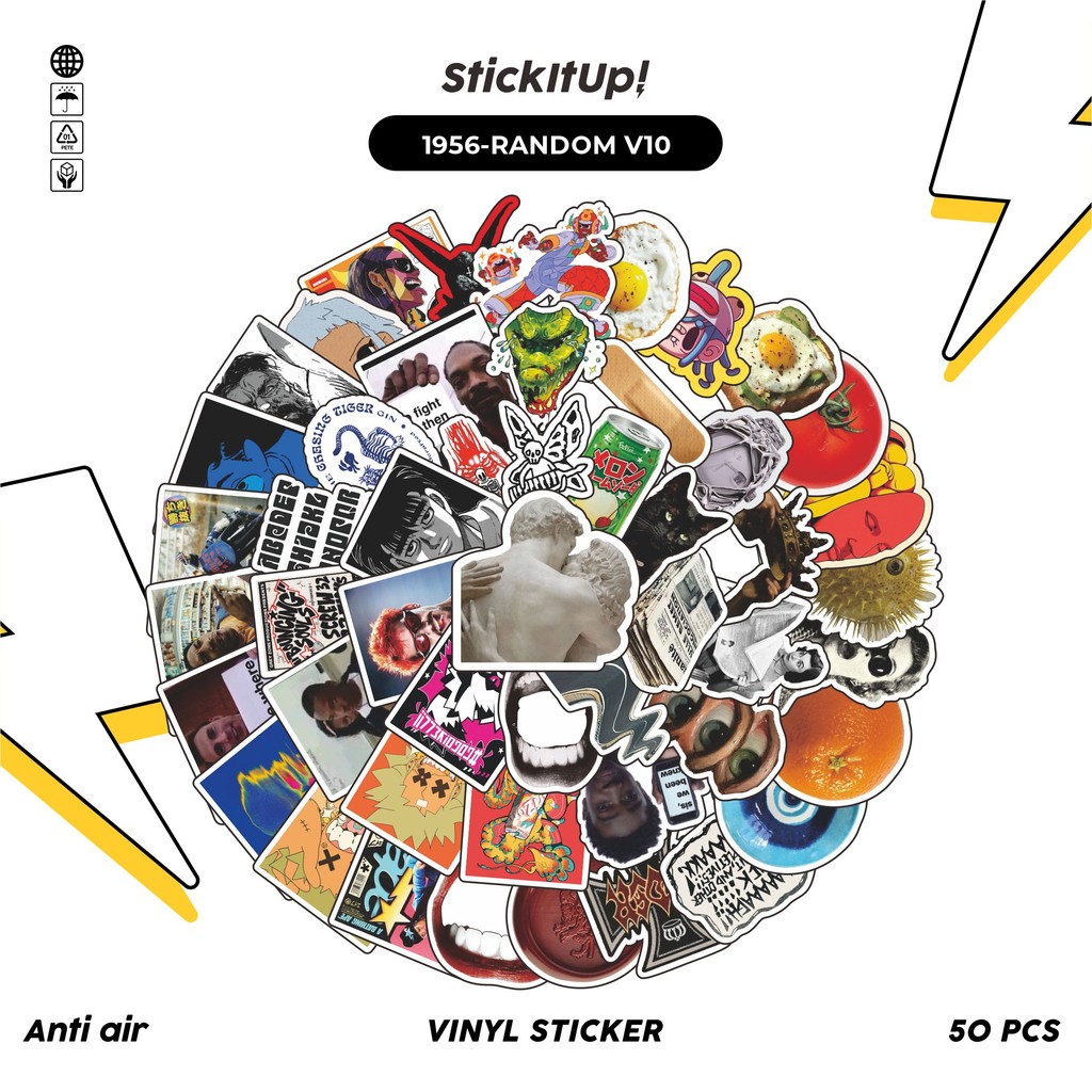 

COD✨ 50 Pcs Stiker PackRandom V14 Lucu Aesthetic Vynil Waterproof untuk Freebies Sticker Buku Journal Casing HP Laptop