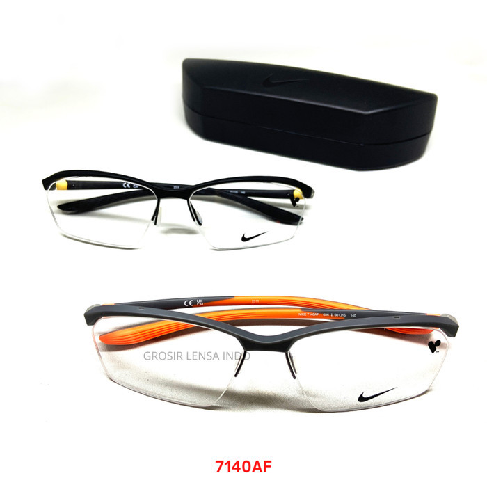 FRAME KACAMATA PRIA / WANITA ORIGINAL NIKE SPORTY 7104AF Lebar Frame 144 Size 60 Bridge 15 Half Fram