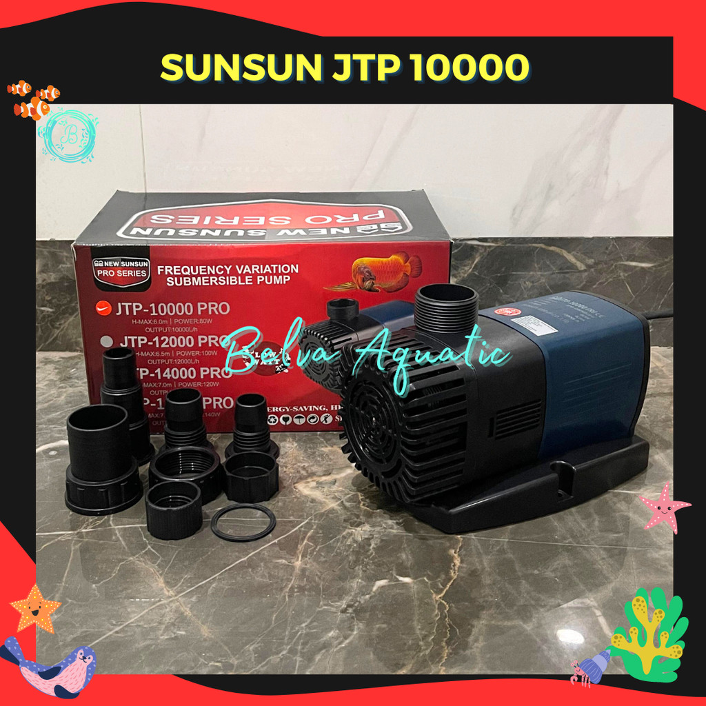 SUNSUN JTP 10000 POMPA CELUP  LOW WATT 10000 LPH POMPA CELUP KOLAM HEMAT LISTRIK 80 WATT SUNSUN JTP 