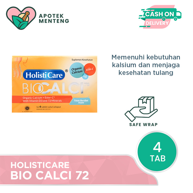 Holisticare Bio Calci-72 Isi 4 Tablet - Suplemen Kalsium dan Vitamin D3