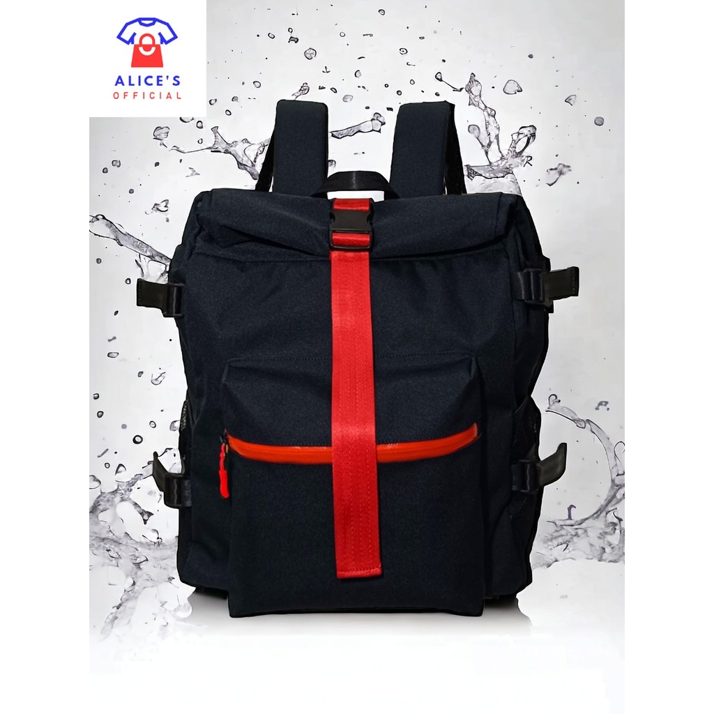 ALICES Tas Punggung Laptop Busa Backpack Waterproof 18 inch - Tas Rolltop AQUAGUARD YKK - 202