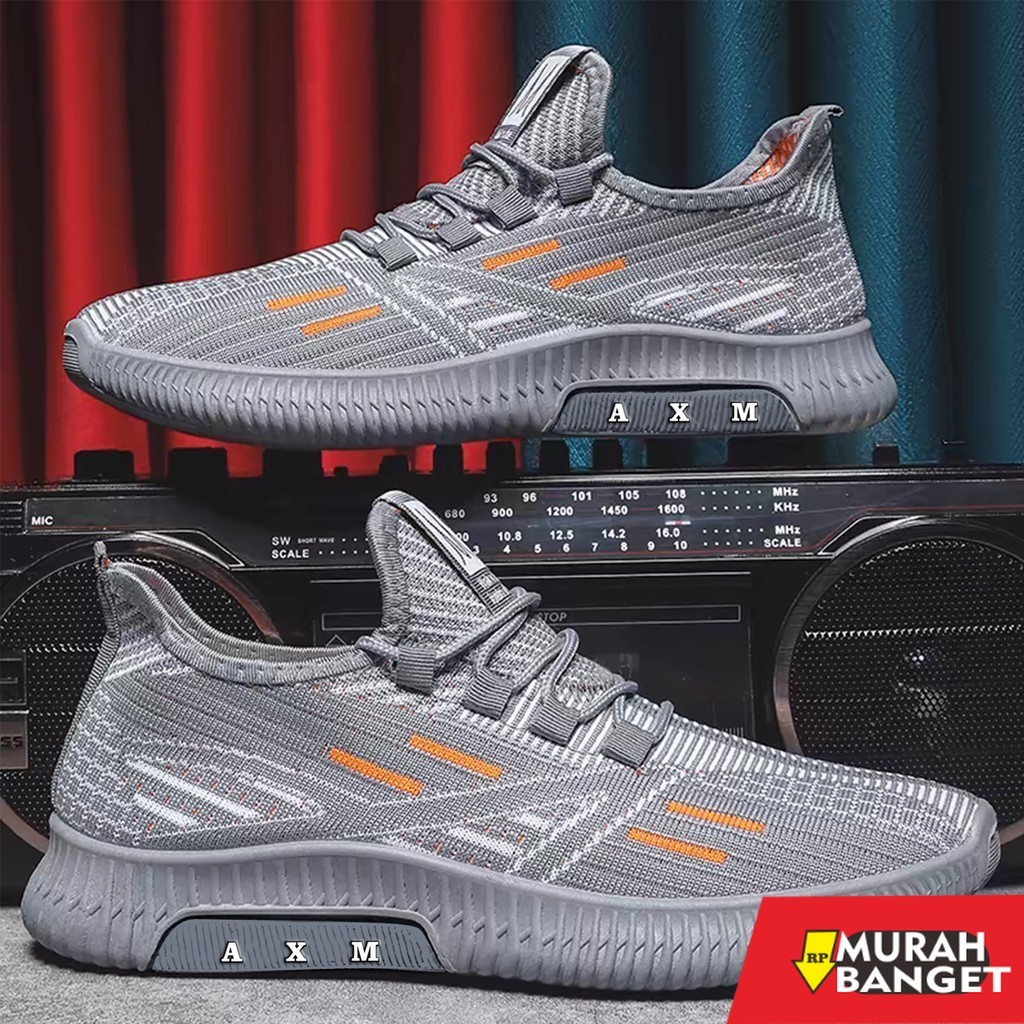 sepatu sneakers lokal terbaik TOP LV0346 Sepatu Sport Pria Running Shoes Premium Quality