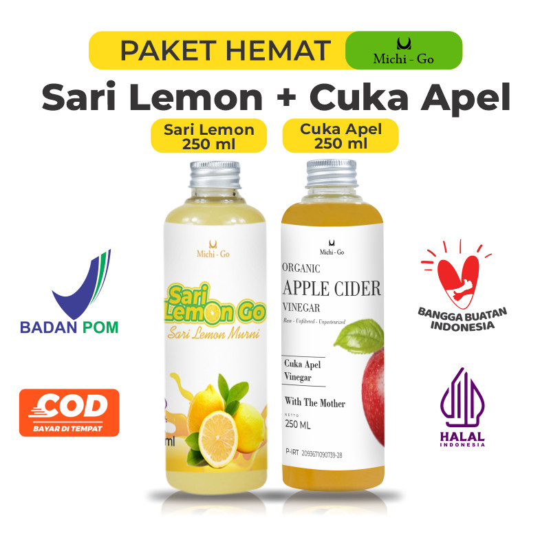 

Paket Diet Sehat - Sari Lemon California Cuka Apel Apple Cider Vinegar With The Mother Murni Organik by MICHIGO