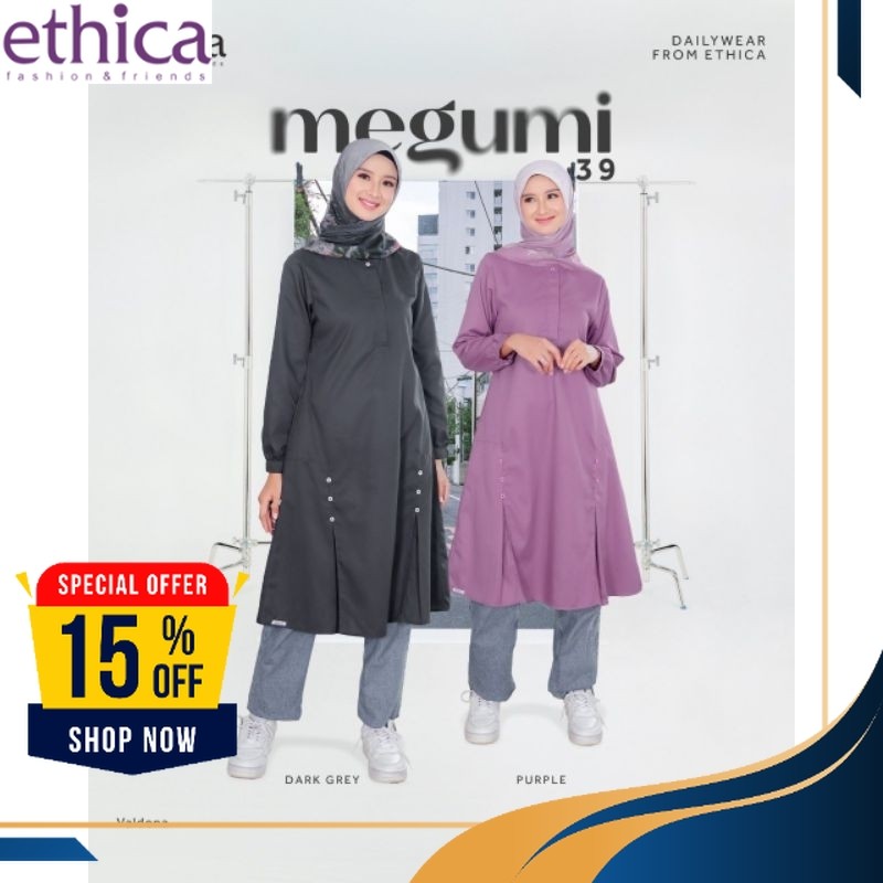 Tunik Ethica / Atasan Muslim Wanita Megumi 39 Tunik Polos By Ethica